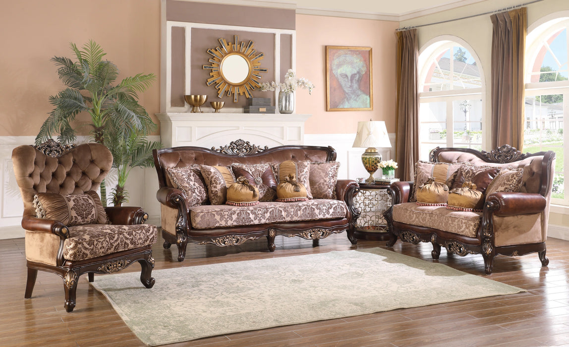 Phoenix Transitional Style Sofa in Cherry finish Wood
