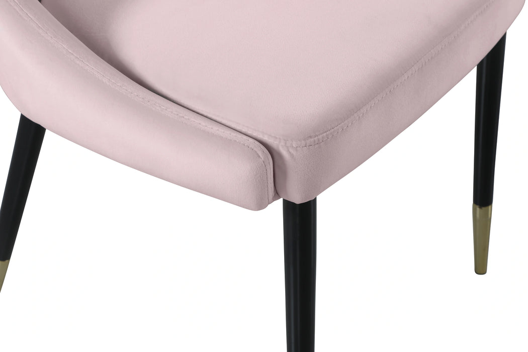 Sleek Pink Velvet Dining Chair