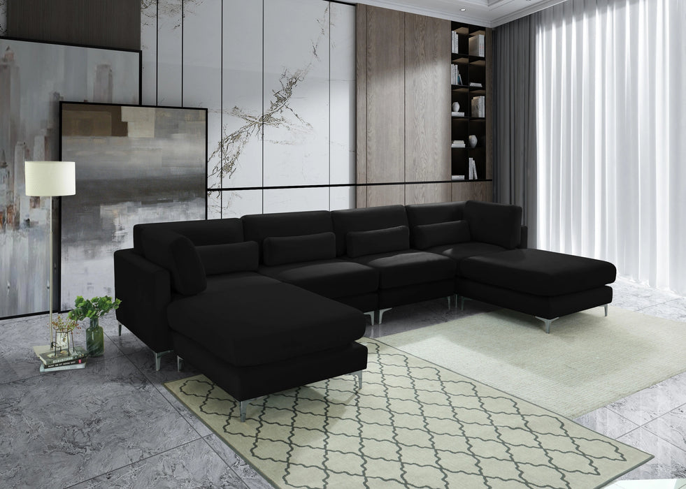 Julia Black Velvet Modular Sectional (6 Boxes)
