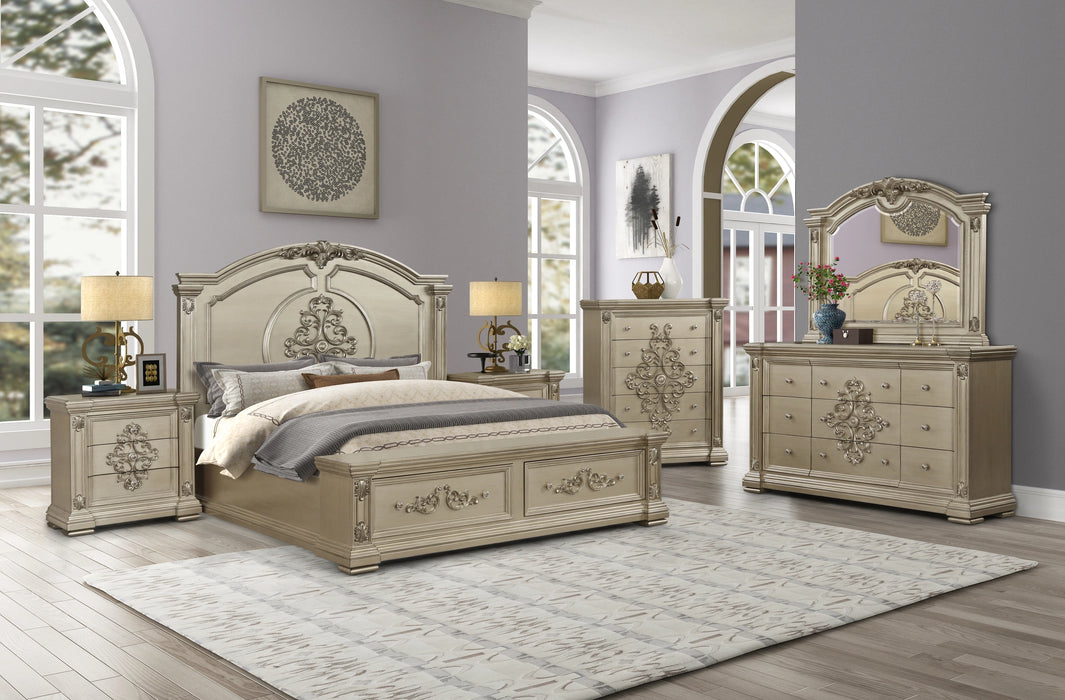 Alicia Transitional Style Chest in Beige finish Wood
