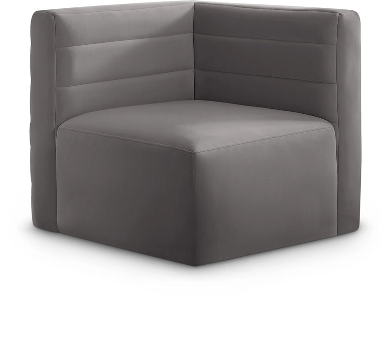 Quincy Grey Velvet Modular Corner Chair