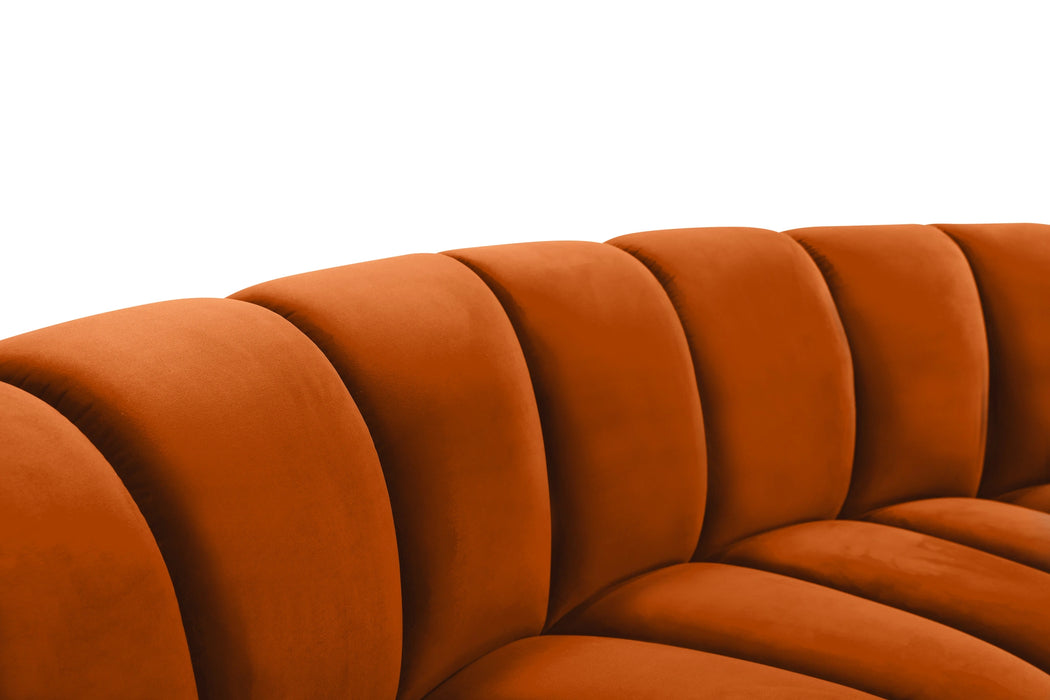 Infinity Cognac Velvet 7pc. Modular Sectional