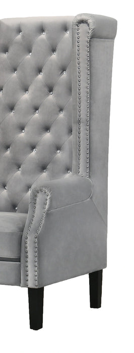 Bollywood Transitional Style Silver Accent Chair