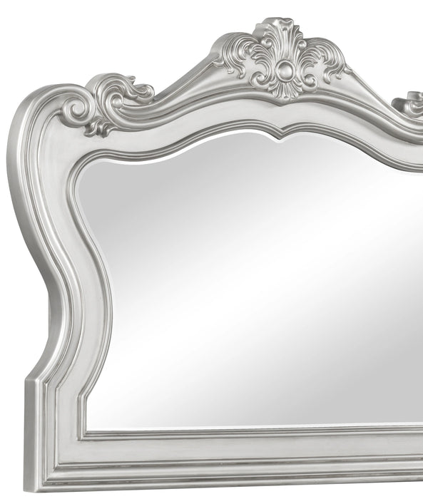 Adriana Transitional Style Mirror in Silver finish Wood