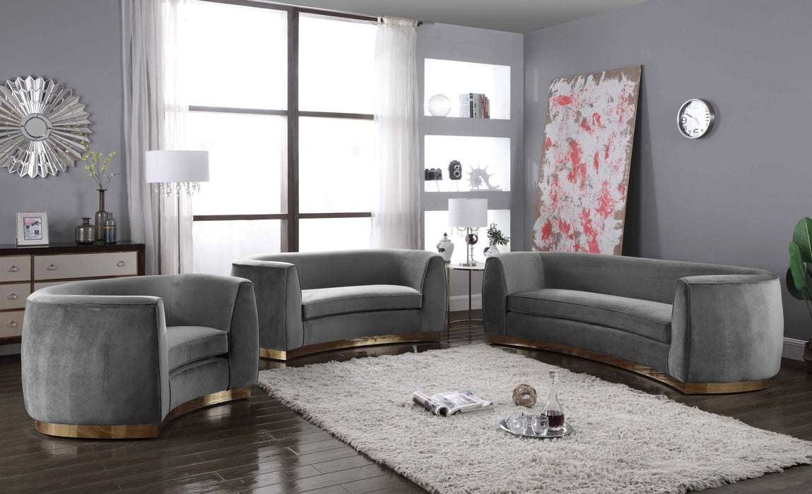 Julian Grey Velvet Chair