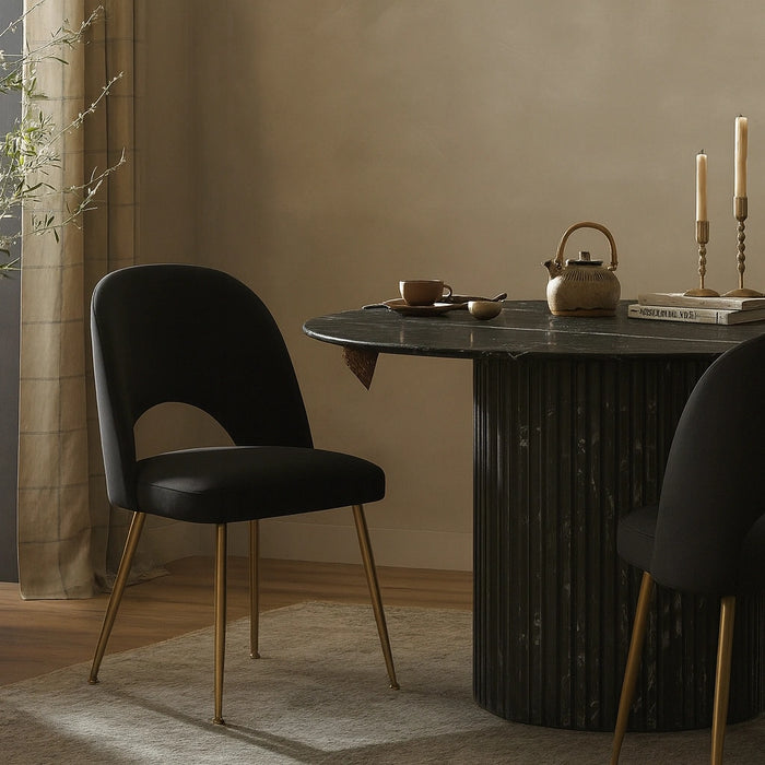 Logan Black Velvet Dining Chair