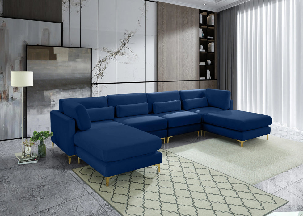 Julia Navy Velvet Modular Sectional (6 Boxes)