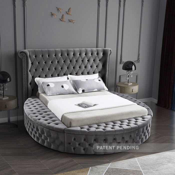 Luxus Grey Velvet Full Bed (3 Boxes)