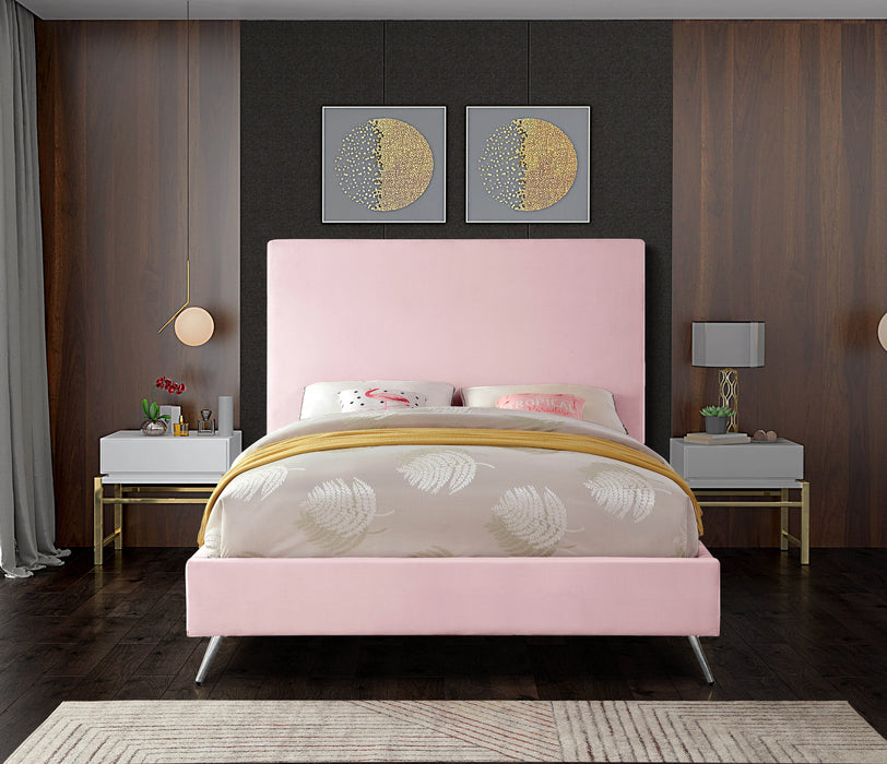 Jasmine Pink Velvet King Bed