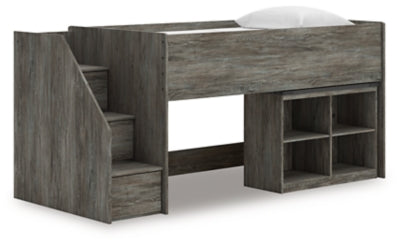 Frandern Loft Bed with Bookcase Storage