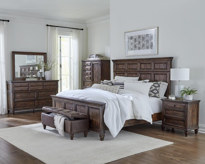 Avenue Eastern King Panel Bed Weathered Burnished Brown