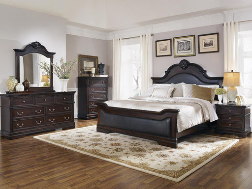 Cambridge Carved Queen 4PC Bedroom Set Cappuccino image