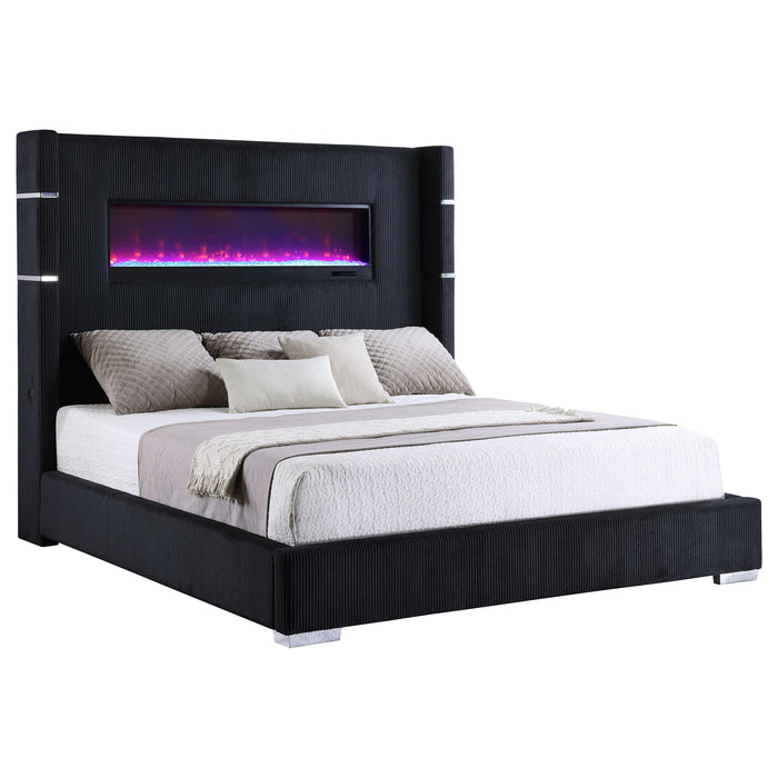 Tisdall Wingback Bed with Flame Visualizer