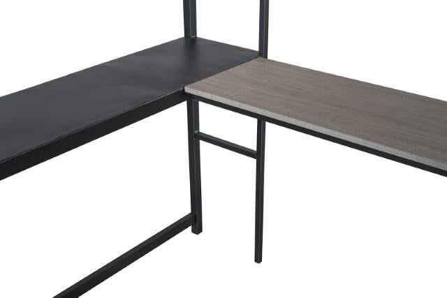 Cybill Full Loft Bed White, Silver, & Black