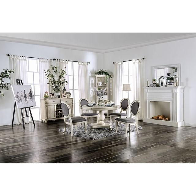 Kathryn Antique White Round Dining Table, Antique White