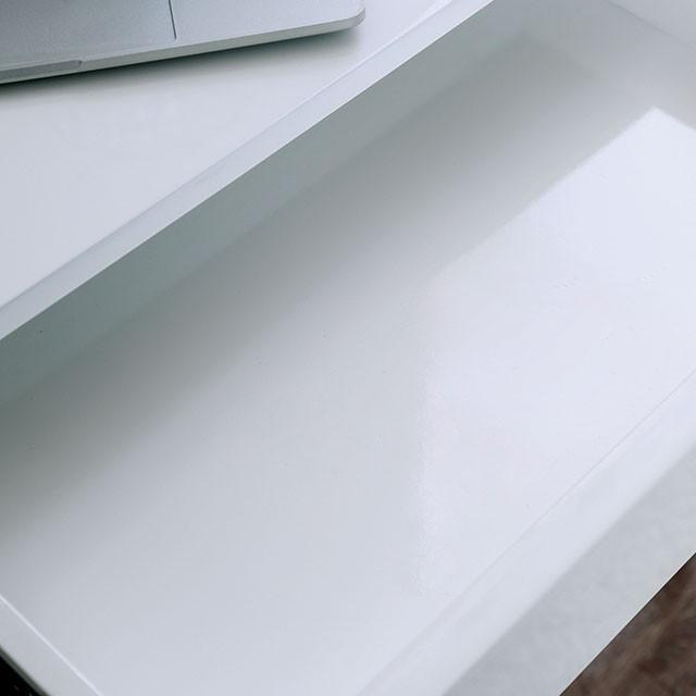 Loke White/Chrome Computer Desk