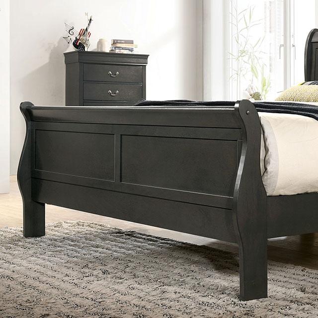LOUIS PHILIPPE Cal.King Bed, Gray