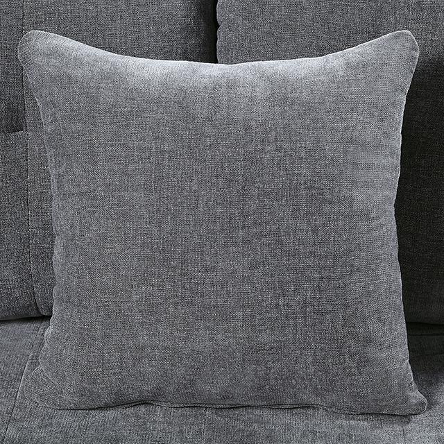 LYNDA Sofa w/ Pillows, Dark Gray