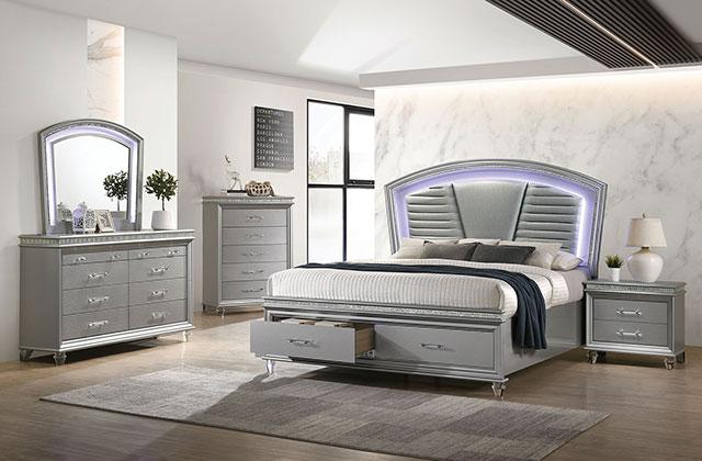 MADDIE E.King Bed, Silver
