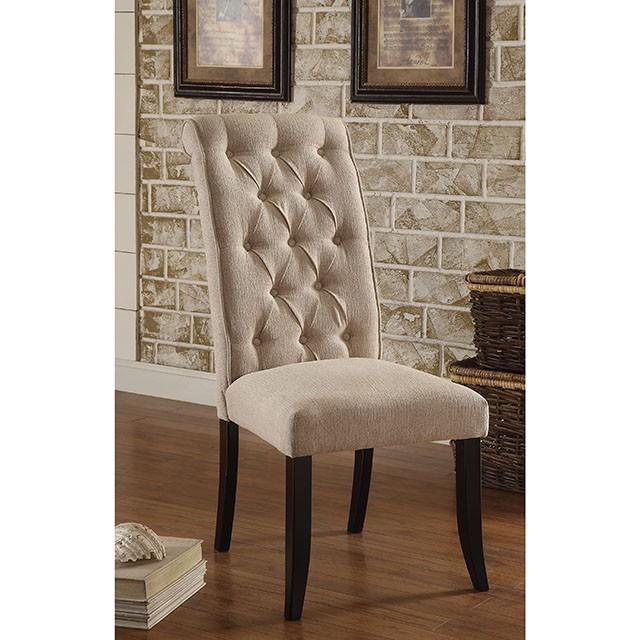 Mashall Beige/Antique Black Side Chair, Ivory (2/CTN)