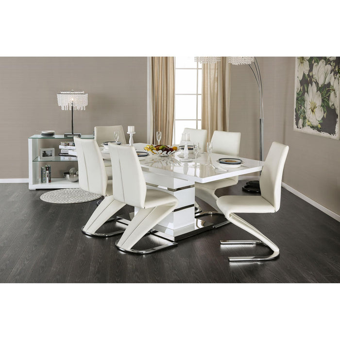 Midvale White/Chrome Dining Table