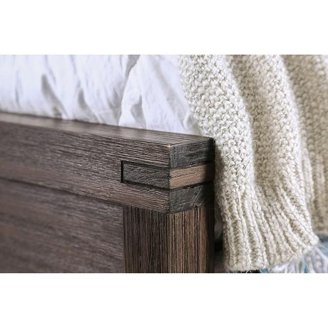 Rexburg Wire-Brushed Rustic Brown E.King Bed