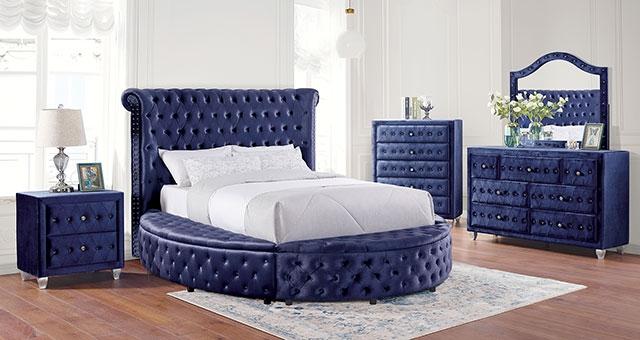 SANSOM Queen Bed, Blue