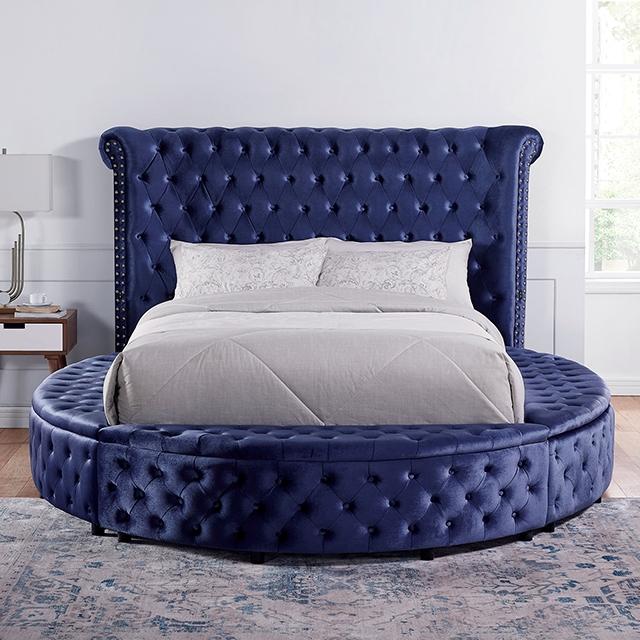SANSOM E.King Bed, Blue