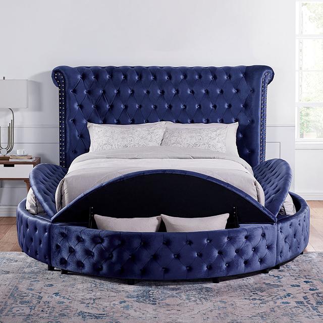SANSOM Queen Bed, Blue