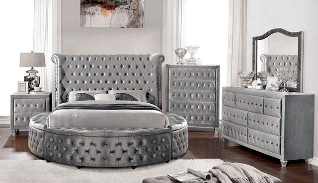 SANSOM Queen Bed, Gray