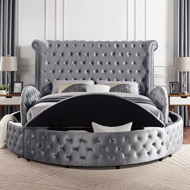 SANSOM Queen Bed, Gray