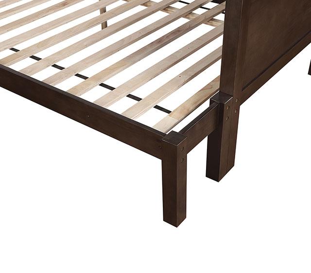 STAMOS Twin/Full Bunk Bed, Walnut