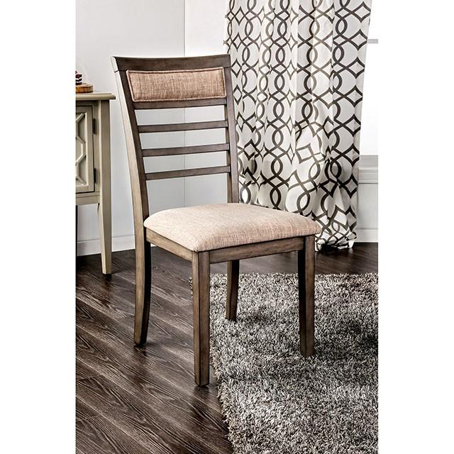TAYLAH Weathered Gray/Beige 7 Pc. Dining Table Set