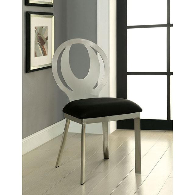 ORLA Silver/Black Side Chair (2/CTN)