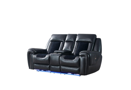 U0700 BLANCHE BLACK/VELVET POWER CONSOLE RECLINING LS WITH LED image