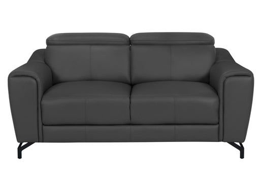 U6008 DARK GREY LEATHER LOVESEAT image