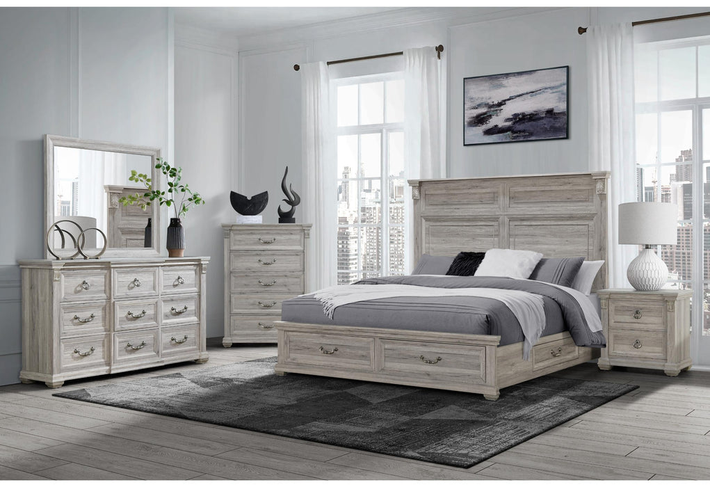TATUM NATURAL QUEEN BED GROUP WITH STORAGE