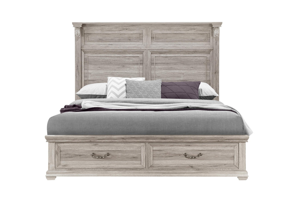 TATUM NATURAL KING BED WITH STORAGE image