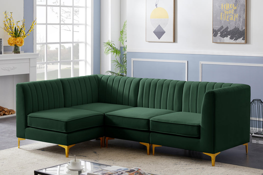 Alina Green Velvet Modular Sectional