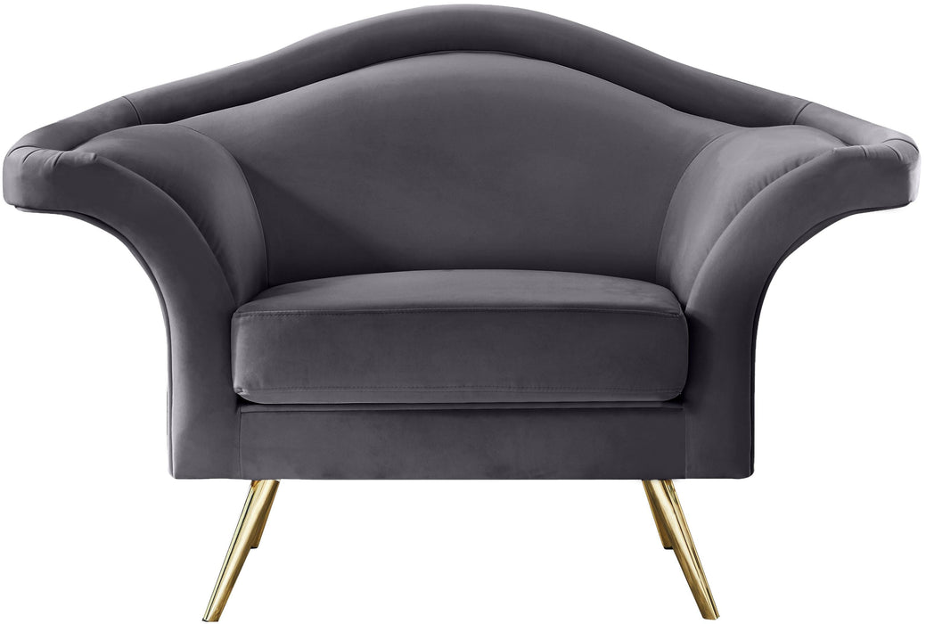 Lips Grey Velvet Chair