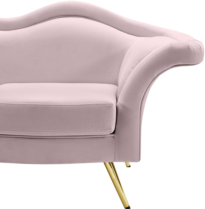 Lips Pink Velvet Loveseat