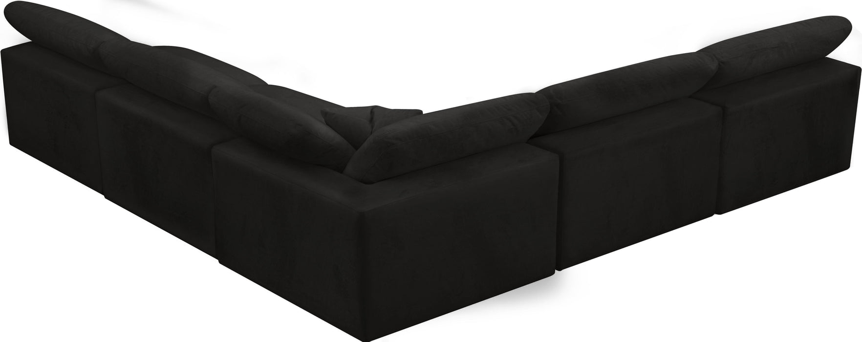 Cozy Black Velvet Cloud Modular Sectional