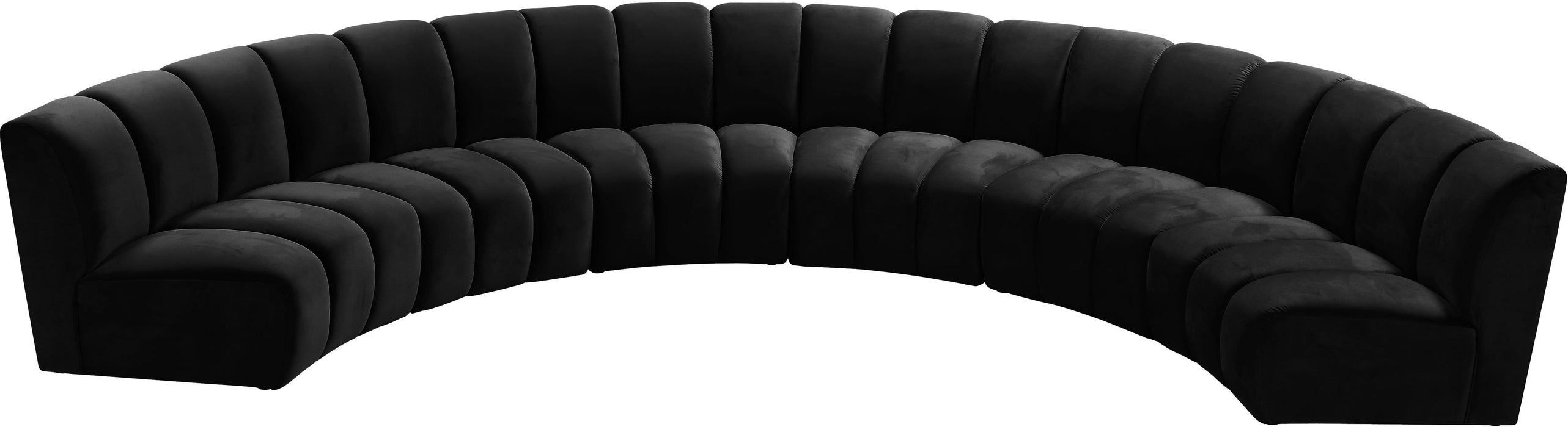 Infinity Black Velvet 6pc. Modular Sectional