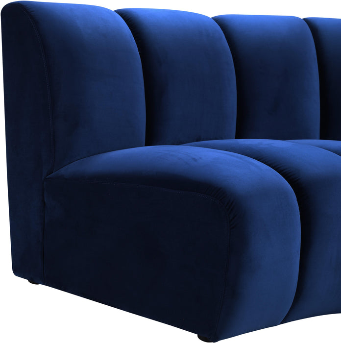 Infinity Navy Velvet 4pc. Modular Sectional