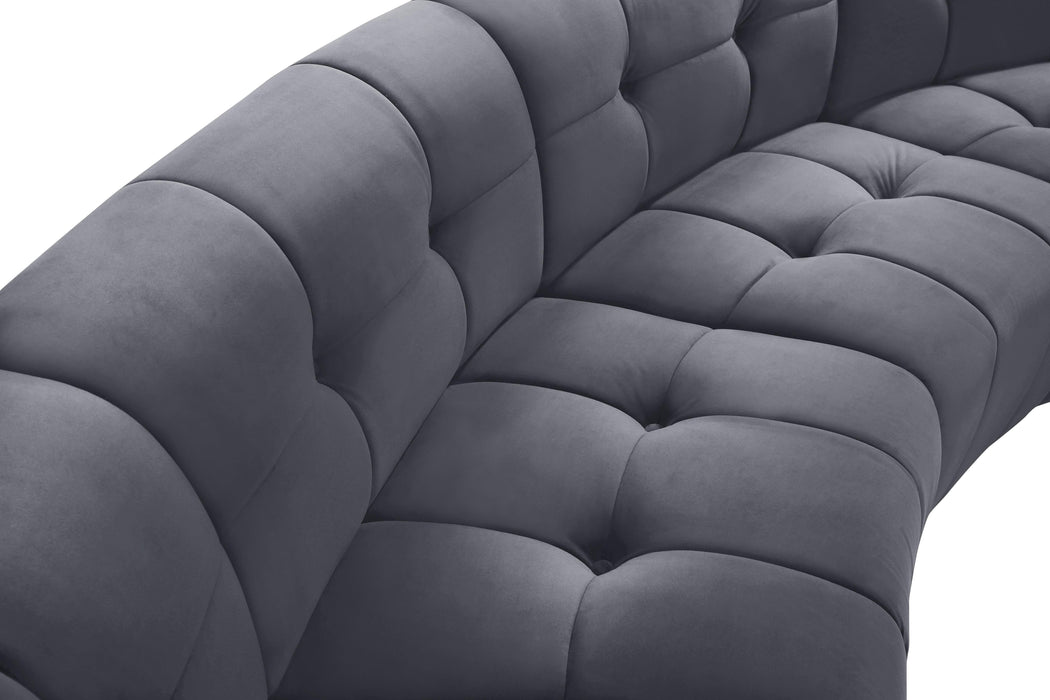 Limitless Grey Velvet 6pc. Modular Sectional