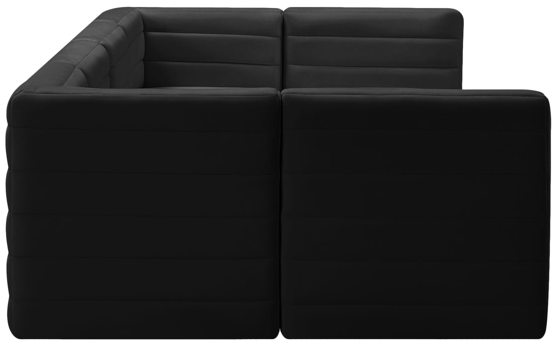 Quincy Black Velvet Modular Sectional