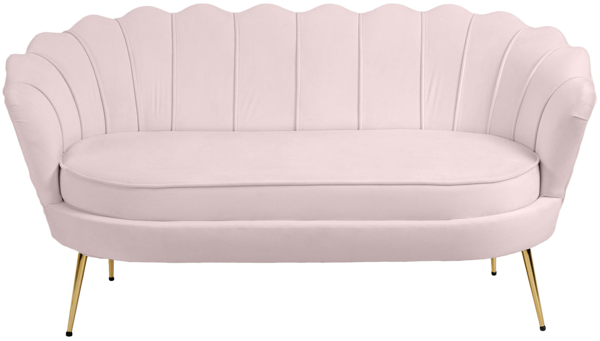 Gardenia Pink Velvet Loveseat