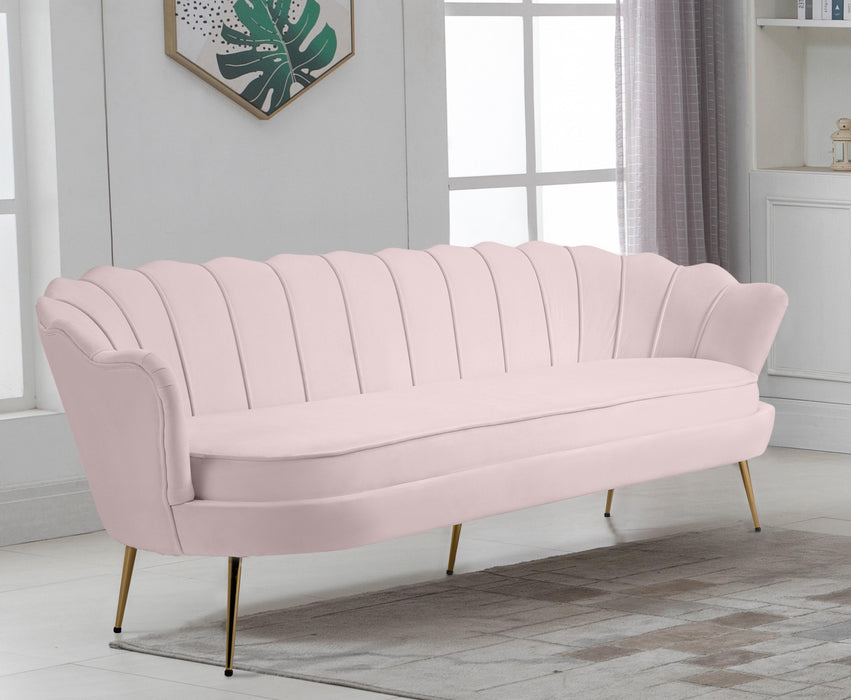 Sofa Topper in Blush Velvet