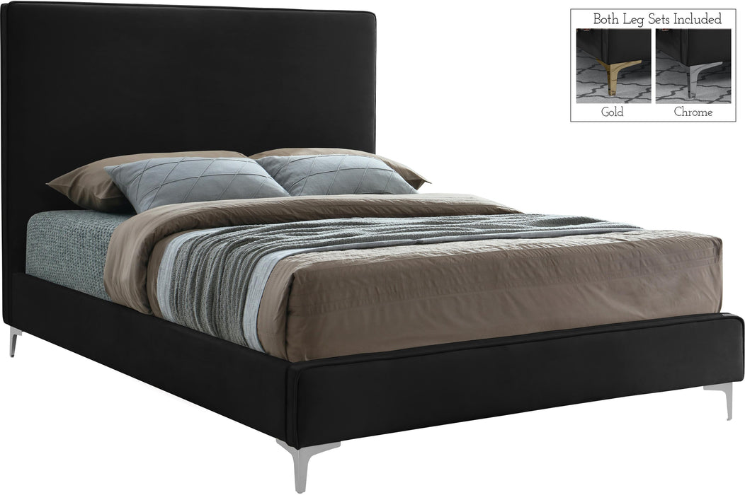 Geri Black Velvet Full Bed