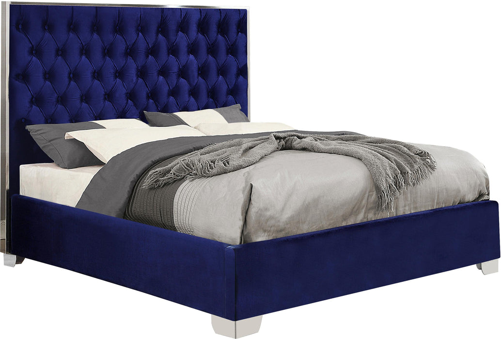 Lexi Navy Velvet King Bed